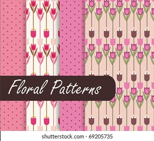 Abstract Floral Patterns With Tulips