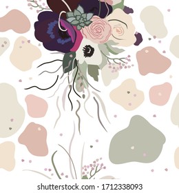 Abstract floral pattern.Vector illustration. Manual graphics. Suitable for decorating various surfaces.