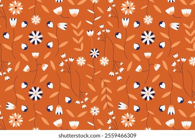 Abstract floral petal bloom harmony seamless repeat pattern