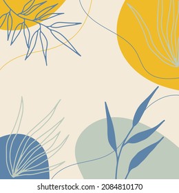 Abstract floral pink brown soft color hand drawn background with blob, liquid, floral, wave, line, and pastel color. Creative minimal trendy style organic shapes pattern