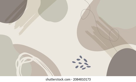 Abstract floral pink brown soft color hand drawn background with blob, liquid, floral, wave, line, and pastel color. Creative minimal trendy style organic shapes pattern