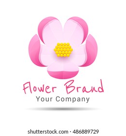 Abstract floral pink spa pattern. Vector logo design illustration. Template for your business company. Creative colorful concept.