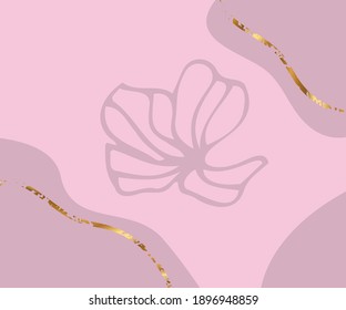 Abstract floral pink template, vector simple background