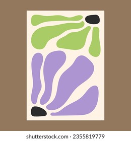Abstract floral poster. Colorful hand drawn flowers in a childish style. Decorative contemporary botanical element. Abstract Art Design for prints, covers, wallpapers, wall art. Vector illustration