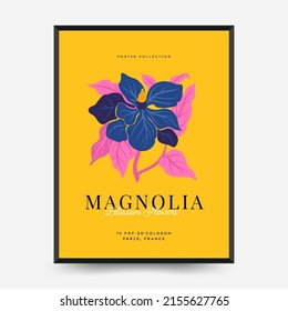 Abstract floral posters template. Modern trendy Matisse minimal style.