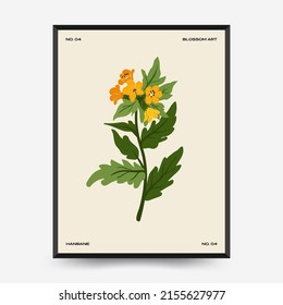 Abstract floral posters template. Modern trendy Matisse minimal style.