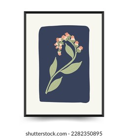 Abstract floral posters template. Modern trendy Matisse minimal style. Groovy. Hand drawn design for wallpaper, wall decor, print, postcard, cover, template, banner. 