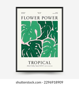Abstract floral posters template. Modern trendy Matisse minimal style. Tropical jungle. Hand drawn design for wallpaper, wall decor, print, postcard, cover, template, banner. 