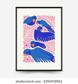 Abstract floral posters template. Modern trendy Matisse minimal style. Tropical jungle. Hand drawn design for wallpaper, wall decor, print, postcard, cover, template, banner. 