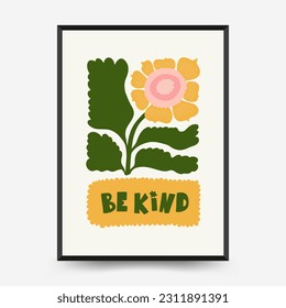 Abstract floral posters template. Modern trendy Matisse minimal style. Pink and blue colors. Hand drawn design for wallpaper, wall decor, print, postcard, cover, template, banner. 