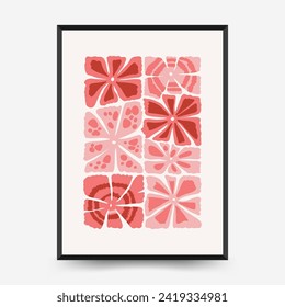 Abstract floral posters template. Modern trendy Matisse minimal style. Tropical jungle. Hand drawn design for wallpaper, wall decor, print, postcard, cover, template, banner. 