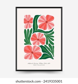 Abstract floral posters template. Modern trendy Matisse minimal style. Tropical jungle. Hand drawn design for wallpaper, wall decor, print, postcard, cover, template, banner. 