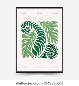 Abstract floral posters template. Modern trendy Matisse minimal style. Tropical jungle. Hand drawn design for wallpaper, wall decor, print, postcard, cover, template, banner. 