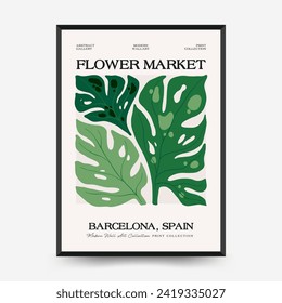 Abstract floral posters template. Modern trendy Matisse minimal style. Tropical jungle. Hand drawn design for wallpaper, wall decor, print, postcard, cover, template, banner. 