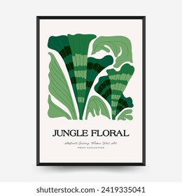 Abstract floral posters template. Modern trendy Matisse minimal style. Tropical jungle. Hand drawn design for wallpaper, wall decor, print, postcard, cover, template, banner. 