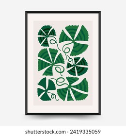 Abstract floral posters template. Modern trendy Matisse minimal style. Tropical jungle. Hand drawn design for wallpaper, wall decor, print, postcard, cover, template, banner. 