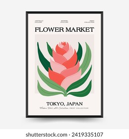 Abstract floral posters template. Modern trendy Matisse minimal style. Tropical jungle. Hand drawn design for wallpaper, wall decor, print, postcard, cover, template, banner. 