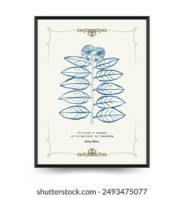 Abstract floral posters template. Modern trendy minimal style. Pink and blue colors. Hand drawn design for wallpaper, wall decor, print, postcard, cover, template, banner. 