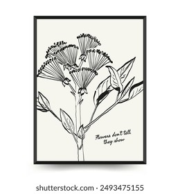 Abstract floral posters template. Modern trendy minimal style. Pink and blue colors. Hand drawn design for wallpaper, wall decor, print, postcard, cover, template, banner. 