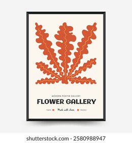 Abstract floral posters template. Modern trendy Matisse minimal style. Pink and blue colors. Hand drawn design for wallpaper, wall decor, print, postcard, cover, template, banner. 