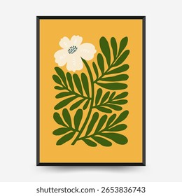 Abstract floral posters template. Modern trendy Matisse minimal style. Pink and blue colors. Hand drawn design for wallpaper, wall decor, print, postcard, cover, template, banner. 