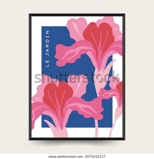 Abstract Floral Posters Template Modern Trendy Stock Vector (Royalty