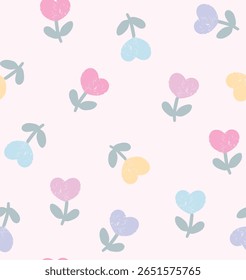 Abstract floral print illustration set. Creative contemporary art flower collage collection of seamless pattern and poster design. Vintage organic hand drawn nature doodle, simple spring cartoon.