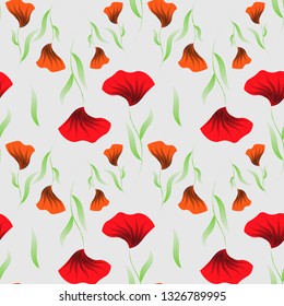 abstract Floral print. Seamless pattern with poppy