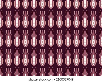 Abstract floral print. Seamless vector pattern. Simple boho textile design. Ethnic folklore motive. 