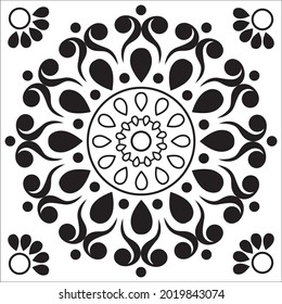 Resumen Vector de diseño de Rangoli Floral 