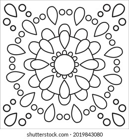 Abstract Floral Rangoli Design Vector 