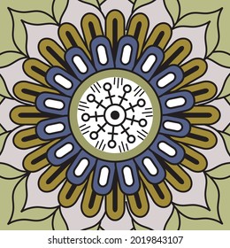 Abstract Floral Rangoli Design Vector 