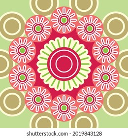 Resumen Vector de diseño de Rangoli Floral 