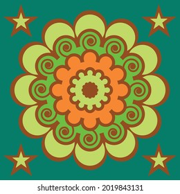 Abstract Floral Rangoli Design Vector 