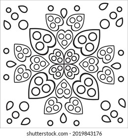 Abstract Floral Rangoli Design Vector 