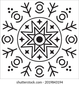Resumen Vector de diseño de Rangoli Floral 
