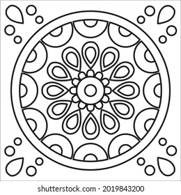 Abstract Floral Rangoli Design Vector 