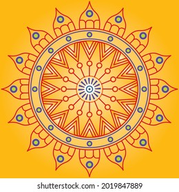 Abstract Floral Rangoli Vector Design 
