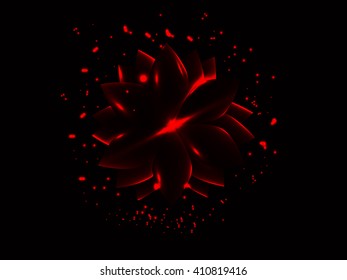 Abstract floral red background