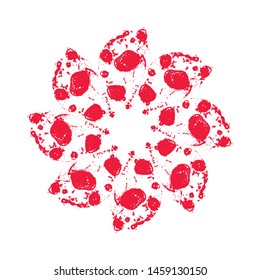 Abstract floral red blot shape. Element for design.