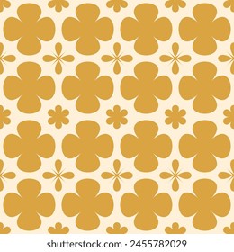 Abstract floral retro seamless pattern. Geometric ornament endless background. trendy y2k elements repeat cover. Modern minimalist art Vector flat illustration.