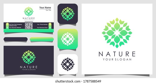abstract floral rose logo and business card design . logo for beauty, Cosmetics, yoga and spa. logo and business card design
