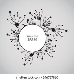 abstract floral round frame, space for your text 