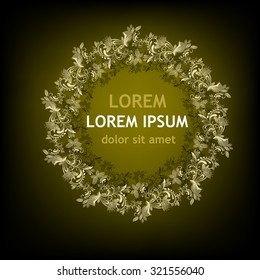 Abstract Floral round frame. Vector