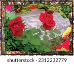 Abstract floral rounded flowery design is an isolated abstract floral nature background photo painting ,great for decoration ,valentine day and christmas gift card ,textile and book cover print