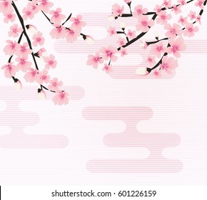 Abstract Floral Sakura Flower Japanese Natural Background Vector Illustration EPS10