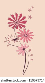 Abstract floral sample for various application on beige background