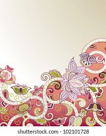 Abstract Floral Scroll