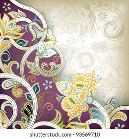 Abstract Floral Scroll