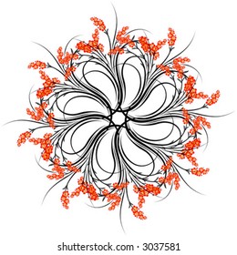 Abstract Floral Scrolls Decoration Element Vector Illustration
